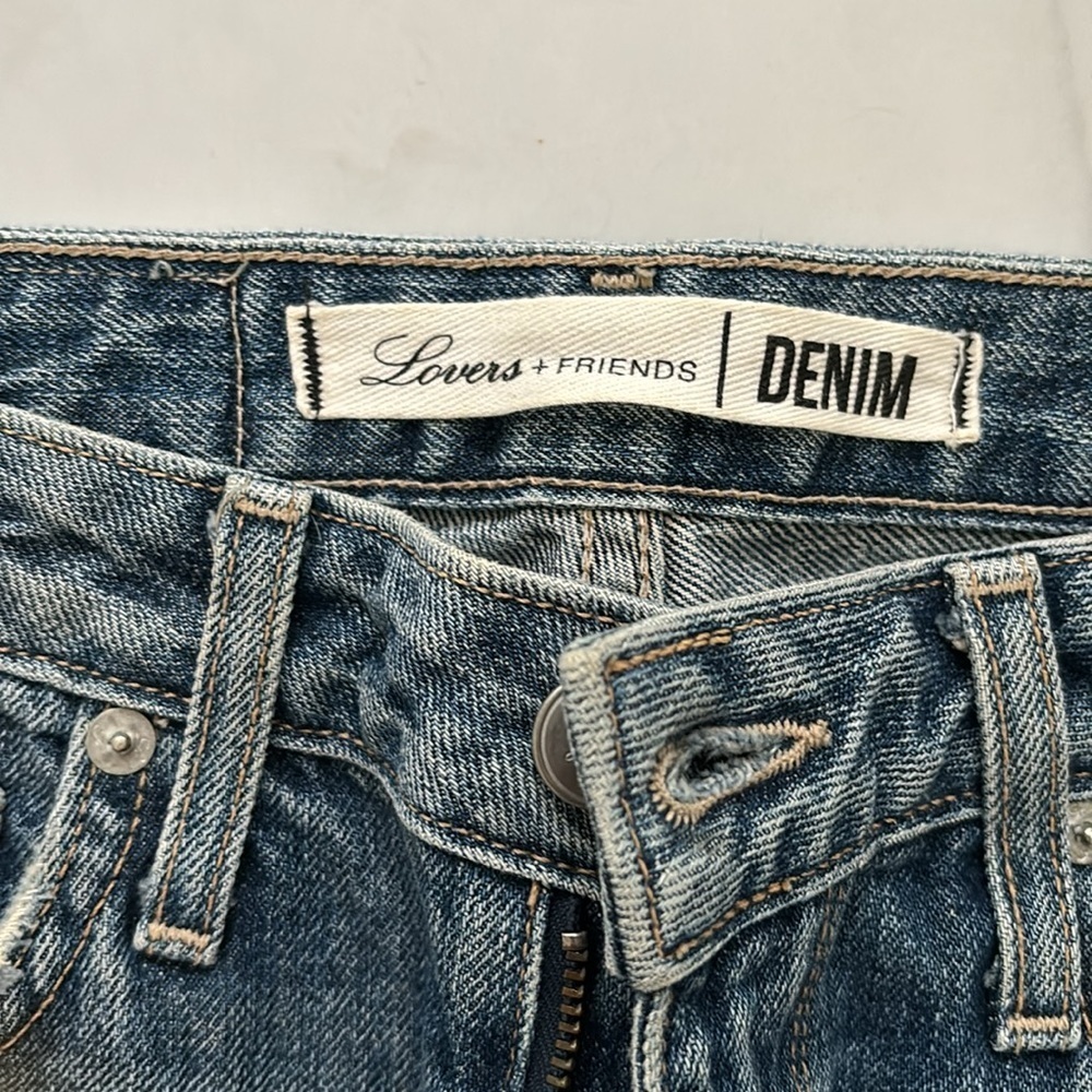 New Lovers + Friends Logan Ainsley denim jeans high rise tapered leg size 24 - Picture 8 of 13